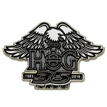 Logo de conception personnalisée Black Eagle Gold Plating Badge Badge en alliage en alliage zinc